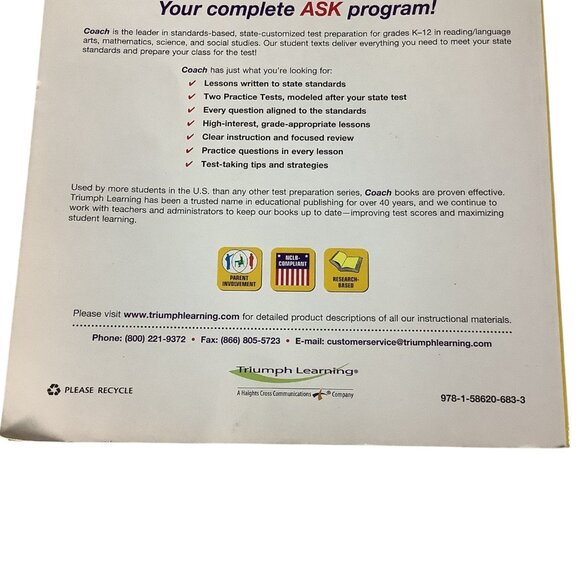 New Jersey ASK Coach Mathematics Grade 2 By Triumph Learning Paperback 2004 - Picture 9 of 14